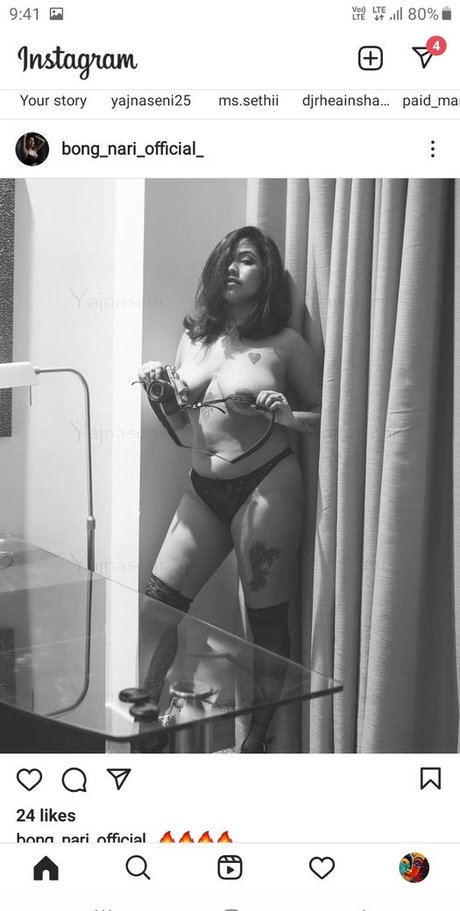 Naakte gelekte OnlyFans-foto van Yajnaseni