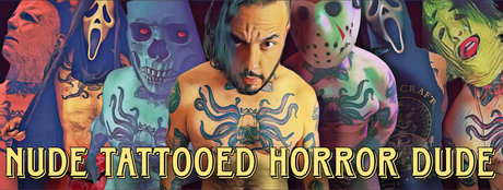 Naakte gelekte OnlyFans-foto van Matt Deimos  Nude Tattooed Horror Dude