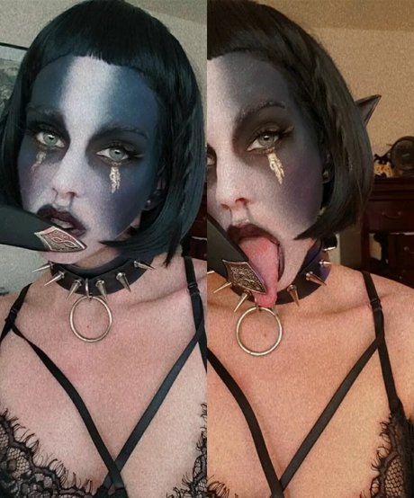 Naakte gelekte OnlyFans-foto van Horrorasap