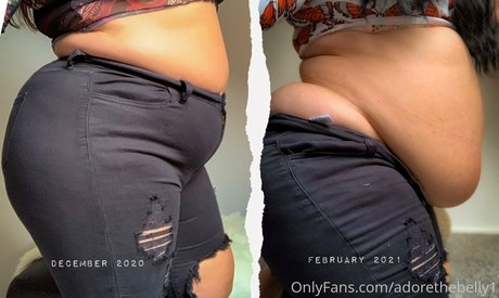 Naakte gelekte OnlyFans-foto van Adorethebelly1