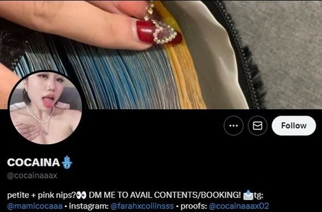 Naakte gelekte OnlyFans-foto van Cocainaaax